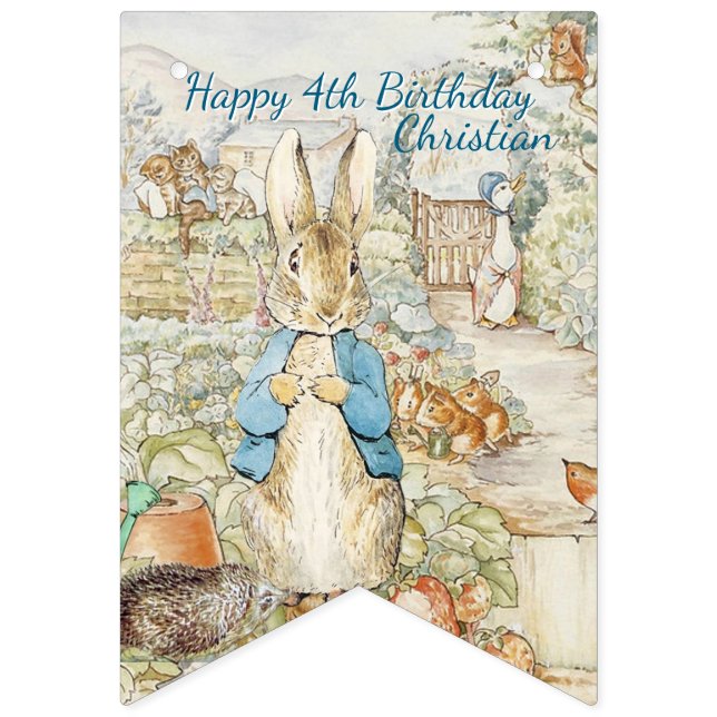 Peter the Rabbit Garden Storybook Birthday Bunting Flags (First Flag)