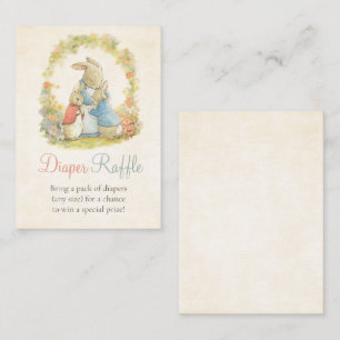 Peter The Rabbit Gender Reveal Diaper Raffle Enclosure Card