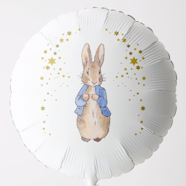 Peter the Rabbit Gold Stars Balloon (Front)