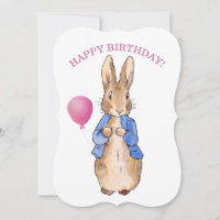 Peter the Rabbit happy birthday greeting