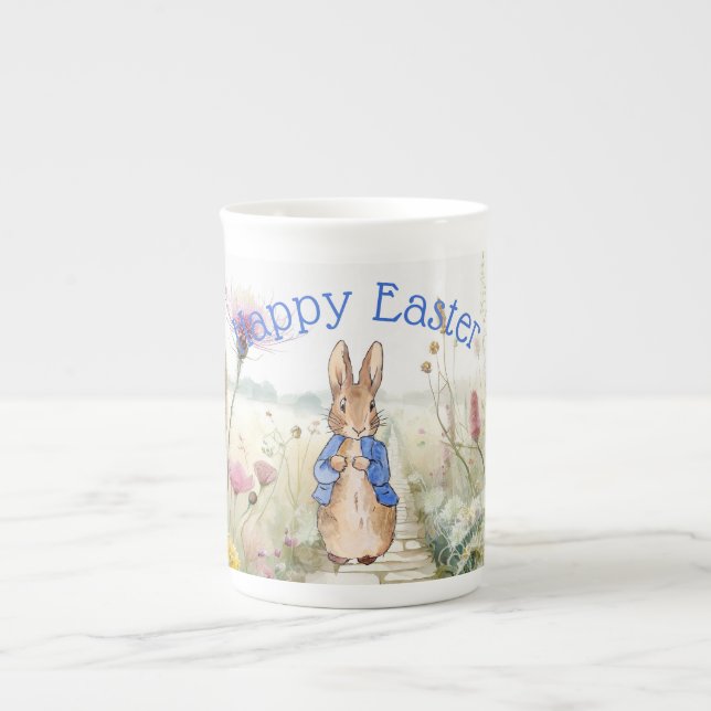 Peter the rabbit Happy Easter Bone China Mug (Front)