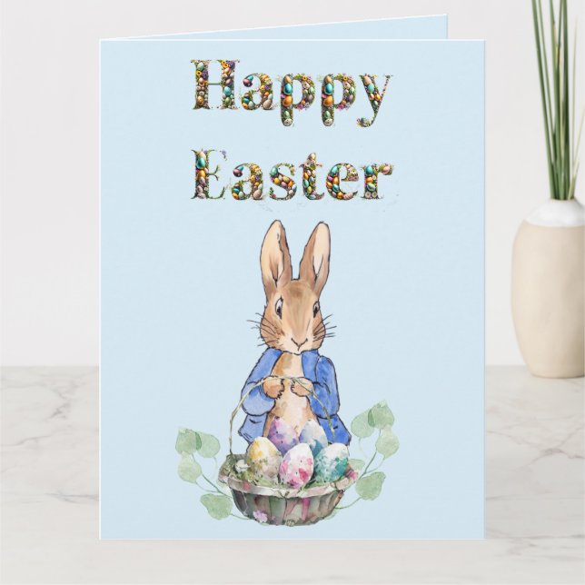 Peter the Rabbit Happy Easter Card (Front)