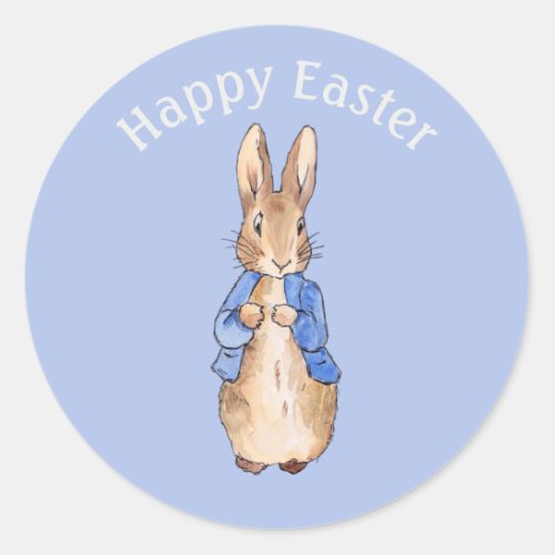 Peter the rabbit Happy Easter greeting Classic Round Sticker