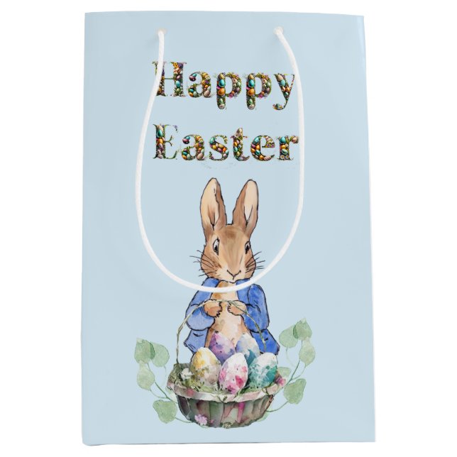 Peter the Rabbit Happy Easter Medium Gift Bag (Front)