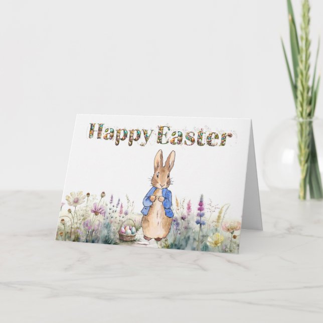 Peter the Rabbit Happy Easter Thank You Card (Front)