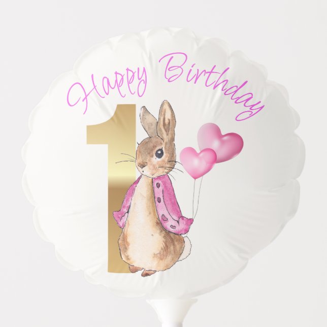 Peter the Rabbit Happy First Birthday Balloon (Front)