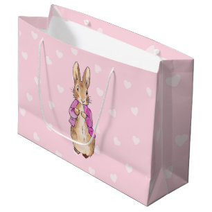 Peter the rabbit heart pattern large gift bag
