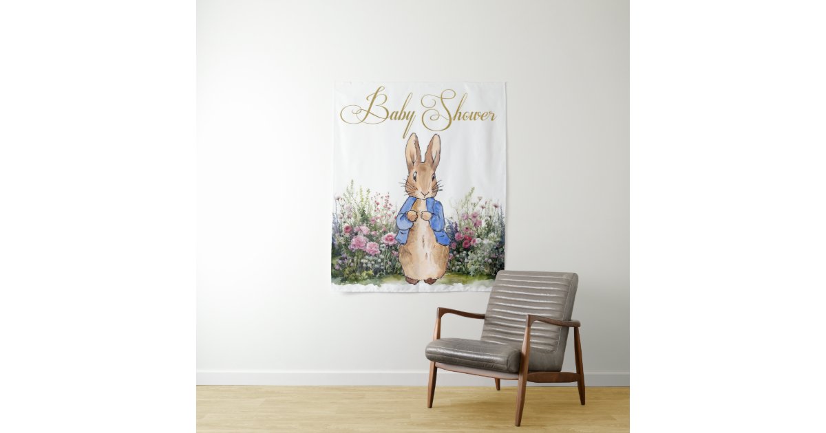Peter the Rabbit his garden Baby Shower Backdrop | Zazzle