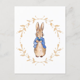 Peter the Rabbit Holding a Blue Butterfly Postcard