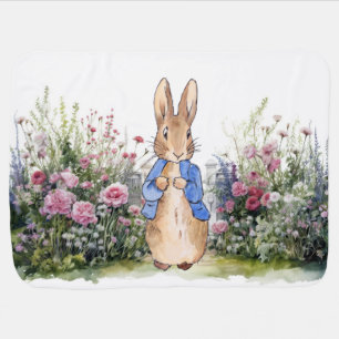 Peter the Rabbit in his garden Baby Blanket