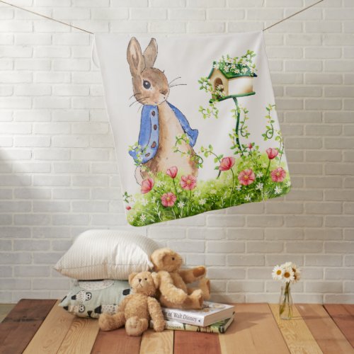 Peter the Rabbit in His Garden   Baby Blanket