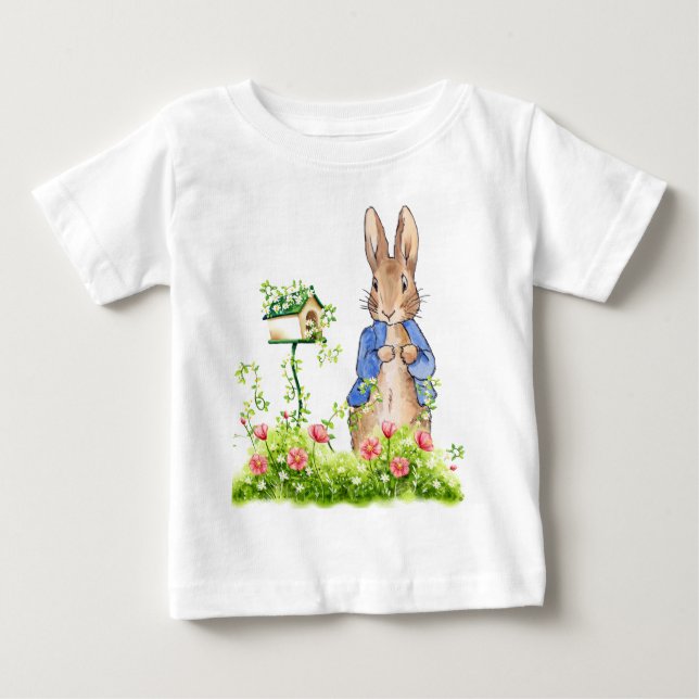 Peter the Rabbit in His Garden   Baby T-Shirt (Front)