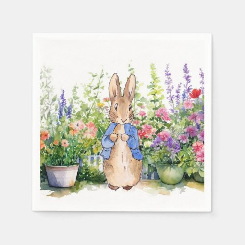 Peter the Rabbit in his garden  Napkins