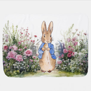 Peter the Rabbit in his garden No 2 Baby Blanket