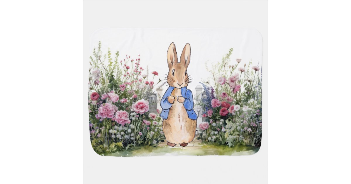 Peter the Rabbit in his garden No 2 Baby Blanket | Zazzle