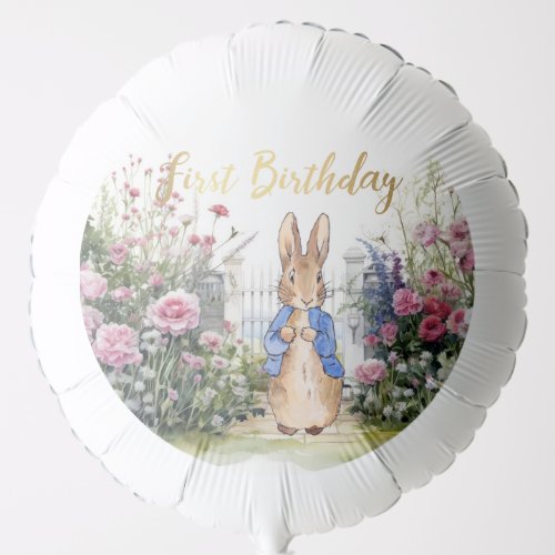 Peter the Rabbit in his garden No 2 First Birthday Balloon
