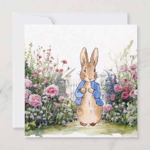 Peter the Rabbit in his garden No 2 Invitation