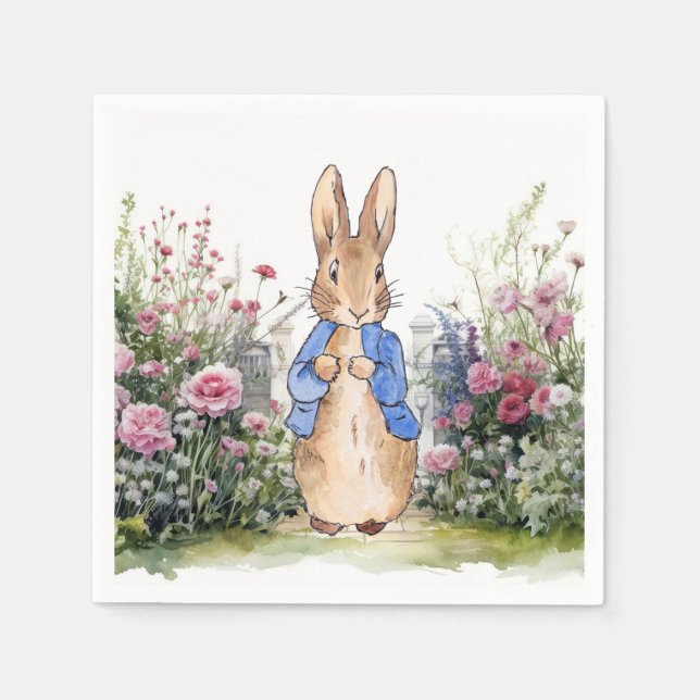 Peter the Rabbit in his garden No 2 Napkins (Front)