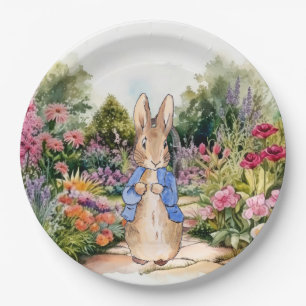 Peter the Rabbit in his garden Paper Plates