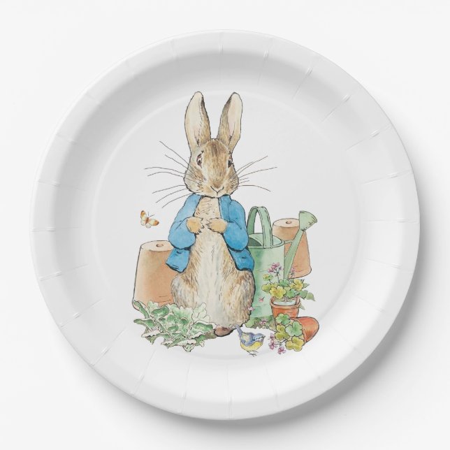  Peter the rabbit in his garden Paper Plates (Front)