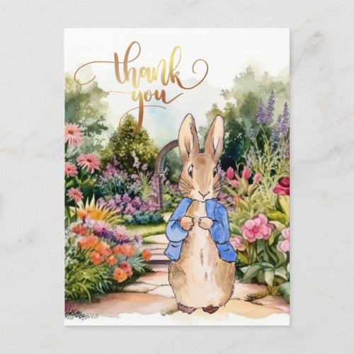 Peter the Rabbit in his garden  Postcard