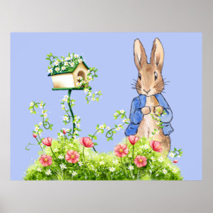 Peter the Rabbit in His Garden Poster
