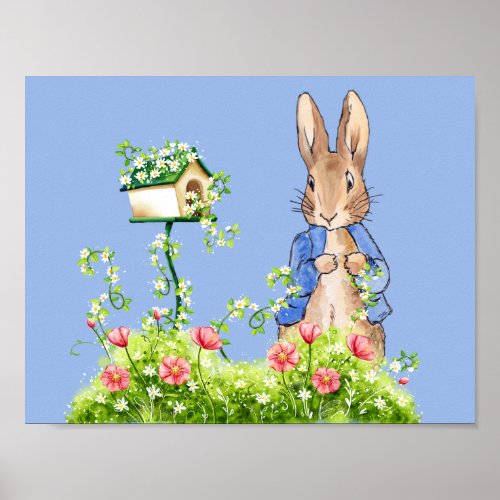 Peter the Rabbit in His Garden  Poster
