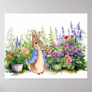 Peter the Rabbit in his garden Poster