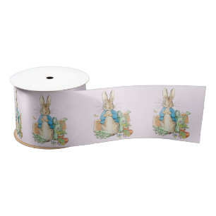 Peter the rabbit in his garden Satin Ribbon
