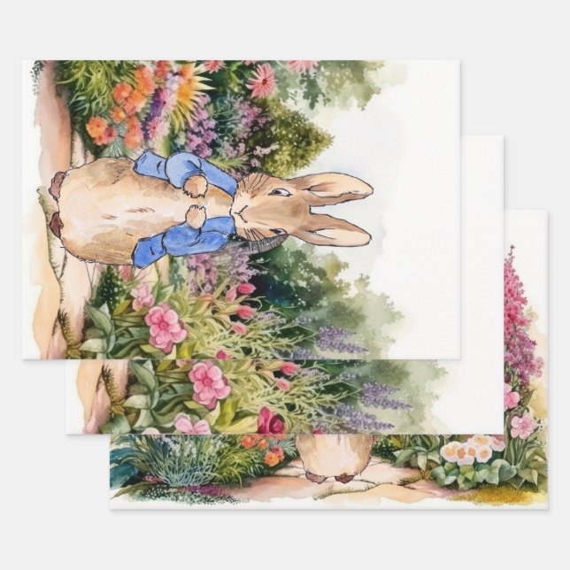Peter the Rabbit in his garden  Wrapping Paper Sheets (Set)
