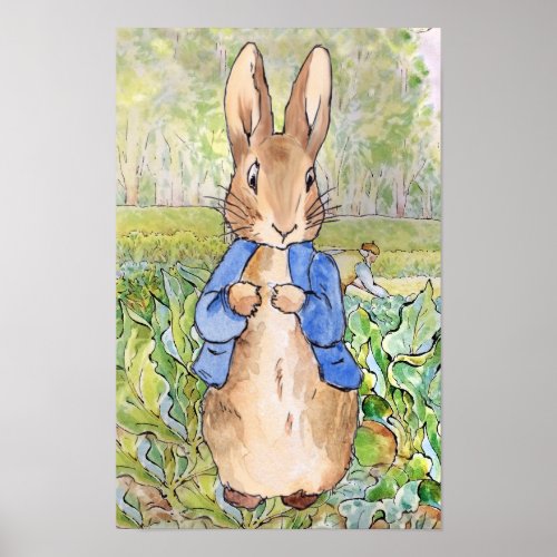 Peter the Rabbit in Mr Mc Gregors Garden Poster