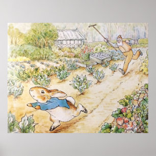 Peter the Rabbit in Mr Mc Gregor's Garden Poster