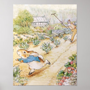 Peter the Rabbit in Mr Mc Gregor's Garden Poster