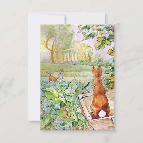 Peter the Rabbit in Mr Mc Gregors Vegie Garden   Thank You Card