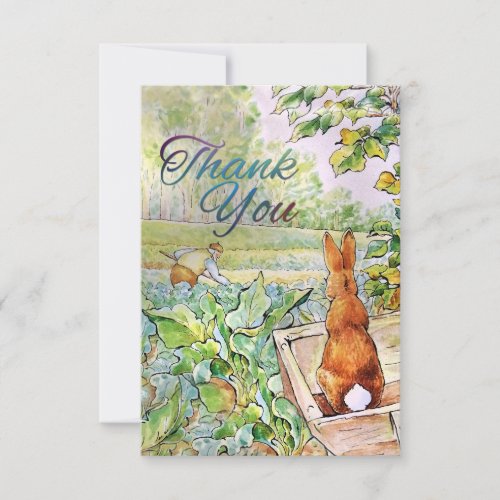 Peter the Rabbit in Mr Mc Gregors Vegie Garden   Thank You Card