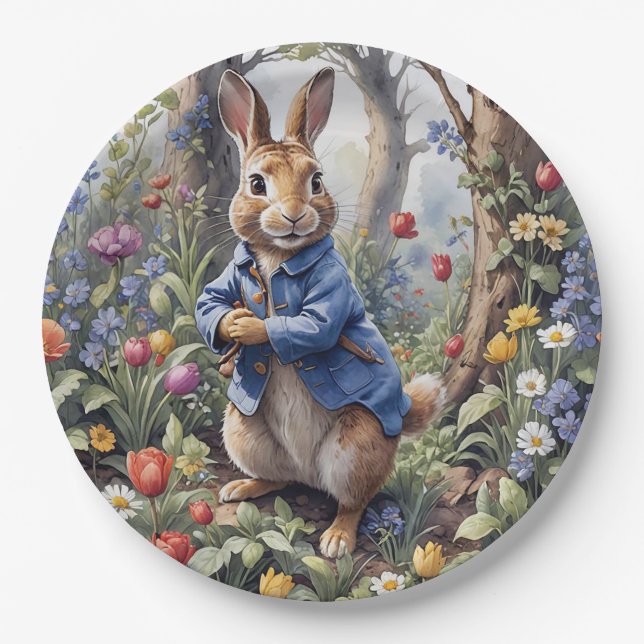 Peter the rabbit in the enchanted forest paper plates (Front)