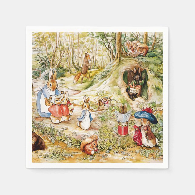 Peter the Rabbit in the Woods Napkins (Front)
