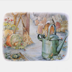 Peter the rabbit in watering can  baby blanket