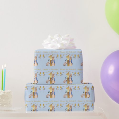 Peter the Rabbit  Jemima 1st Happy Birthday  Wrapping Paper