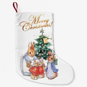 Peter the rabbit Merry Christmas Tree Small Christmas Stocking