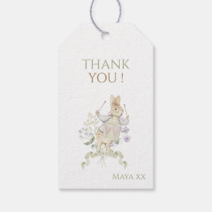 Peter the Rabbit Monogram Crest Gender Baby Shower Gift Tags