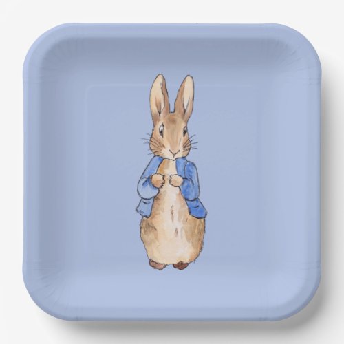 Peter the Rabbit on Blue Background    Paper Plate