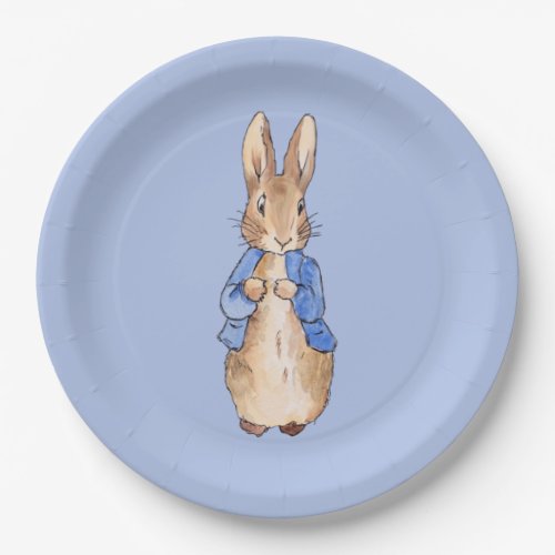 Peter the Rabbit on Blue Background    Paper Plate