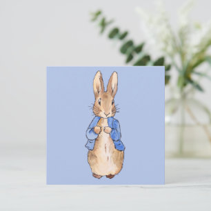 Peter the Rabbit on Blue Background    Thank You Card