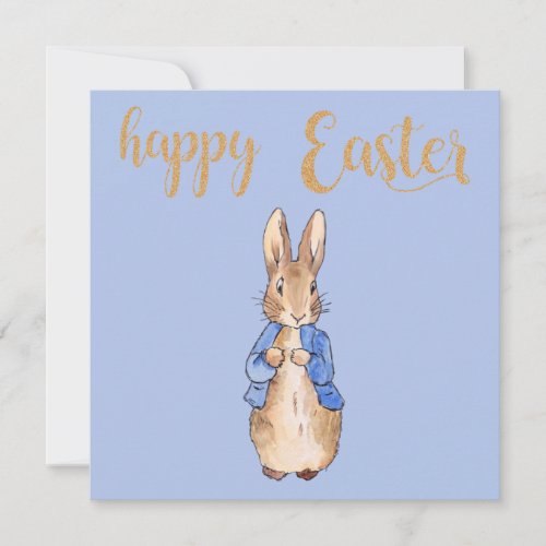 Peter the Rabbit on Blue Background     Thank You Card