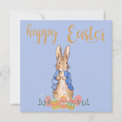 Peter the Rabbit on Blue Background     Thank You Card