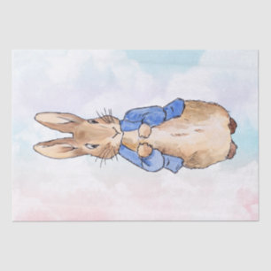 Peter the rabbit pastel blue and pink clouds tissue paper