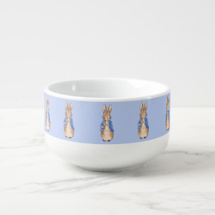 Peter the rabbit pastel blue background soup mug
