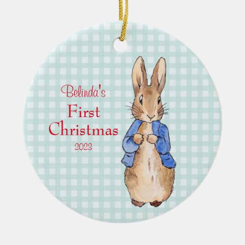 Peter the Rabbit Personalize First Christmas Ceramic Ornament
