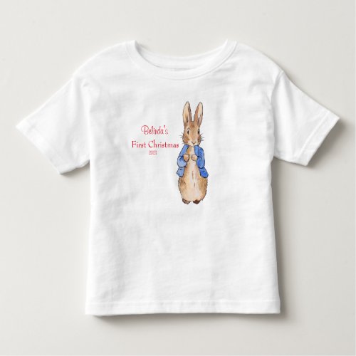 Peter the Rabbit Personalize First Christmas Toddler T_shirt